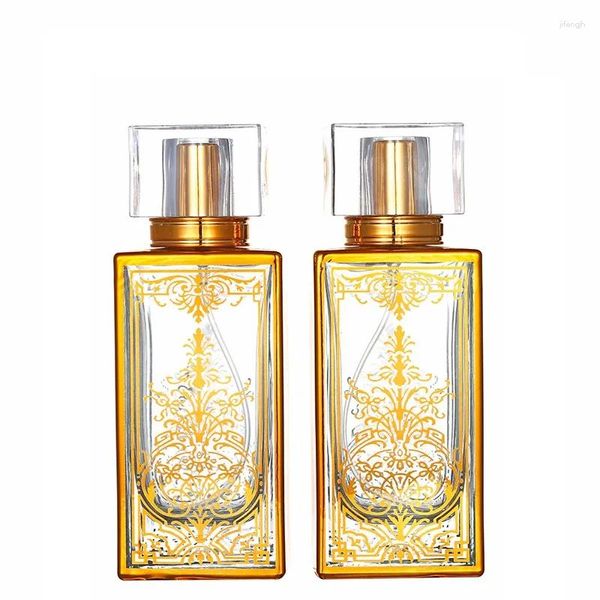 Bouteilles de rangement parfum arabe luxe en verre or atomiseur de vis à vis de cou brume de couloir 5pcs 50 ml