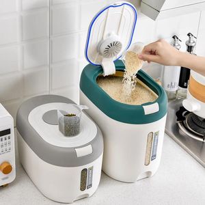 Bouteilles de stockage, bac alimentaire automatique, seau de riz de cuisine, conteneur de farine de céréales résistant à l'humidité, pot organisateur scellé pour animaux de compagnie