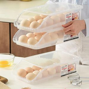 Storage Bottles Automatic Rolling Egg Box Layer Rack Holder For Fridge Fresh-keeping Basket Containers Kitchen Organizers