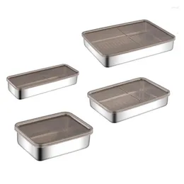 Opslagflessen Bacon Keeper Container Verhoogde basis Deli Organizer voor keuken Verhoogde gestreepte bodem Saver Tra Huishoudelijke accessoires