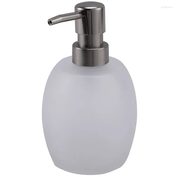 Botellas de almacenamiento de jabón de baño Botella de vidrio Cabeza de bomba de metal recipiente de loción líquido 15 oz