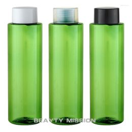 Opslagflessen schoonheidsmissie 24 pc's/kavel 250 ml groene schroefdop fles lege plastic cosmetische lotioncontainer met dubbele laagomslag