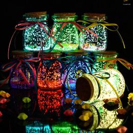 Bouteilles de rangement cadeau d'anniversaire bouteille en verre Fluorescent créatif nuit lueur étoile Origami ciel étoilé brillant dans le souhait sombre