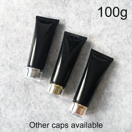 Bouteilles de stockage Noir 100ml Bouteille à presser en plastique 100g Vide Cosmétique Tube souple Lotion Nettoyant pour le visage Crème pour les mains Voyage rechargeable