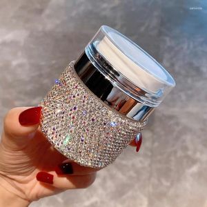 Opslagflessen Bling Diamond Vacuüm Gezichtscrème Fles Cosmetica Sub Reizen Draagbare Pers Type Foundation Make-up Huidlotion Pot