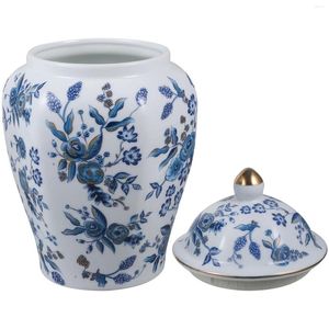 Bouteilles de rangement en porcelaine bleue et blanche, pot de cuisine pour thé, bidon multifonction, conteneurs multifonctions en céramique