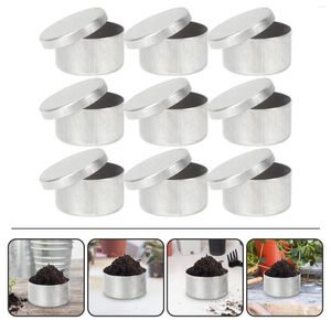 Bouteilles de stockage Blush pots en métal, boîtes rondes en aluminium, laboratoires, supports de pesée du sol, Mini conteneurs, couvercles petits