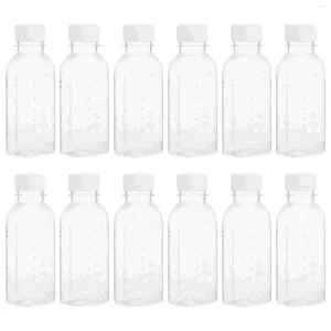 Bouteilles de stockage Bouteille Lait Boisson en plastique Récipients vides Thé clair Boisson réutilisable Vintage Bouchons à boire Conteneur d'eau Juicing