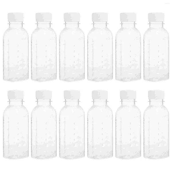 Bouteilles de stockage Bouteille Lait Boisson en plastique Récipients vides Thé clair Boisson réutilisable Vintage Bouchons à boire Conteneur d'eau Juicing