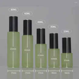 Bouteilles de stockage de soins de la peau avec couvercle noir mat, verre vert/bleu/blanc/clair de 40ml