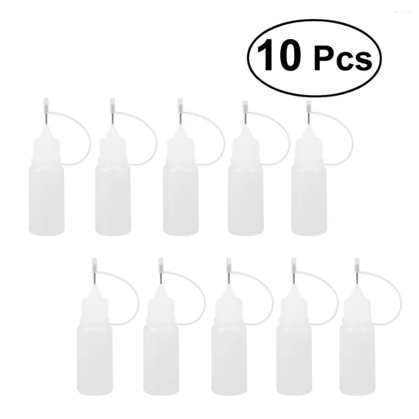 Bouteilles de stockage Embout de bouteille Aiguille Applicateur de colle Squeeze Precision Liquidbottles Fusion Henna Dispenserdiy Dropper Distribution Peinture