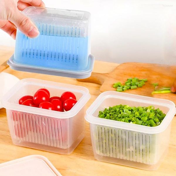 Caja de botellas de almacenamiento, escurridor, organizador multifunción, colador de filtro de frutas y verduras, herramienta para accesorios de refrigerador de cocina