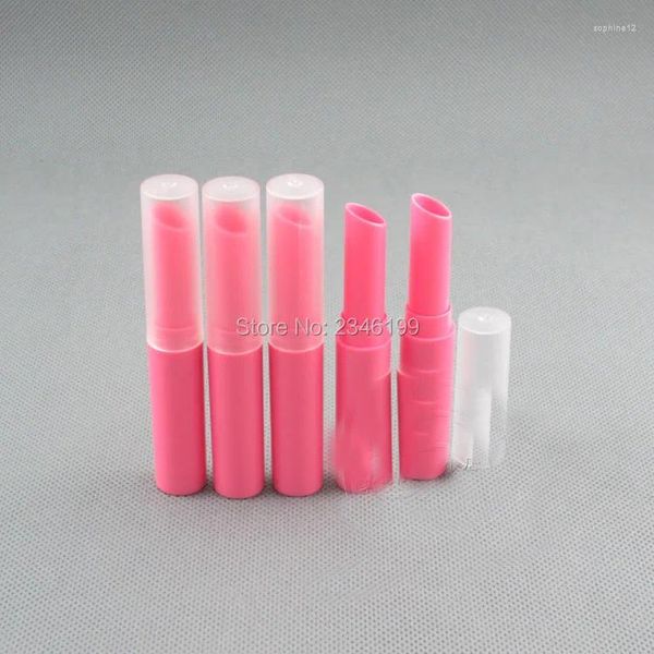 Botellas de almacenamiento Brand Oblique Edge Lipstick Tube Carnation/Beige/Rose Red Cosmetic Bottle Multi Color Beauty Tool para mujeres 100pcs/lot