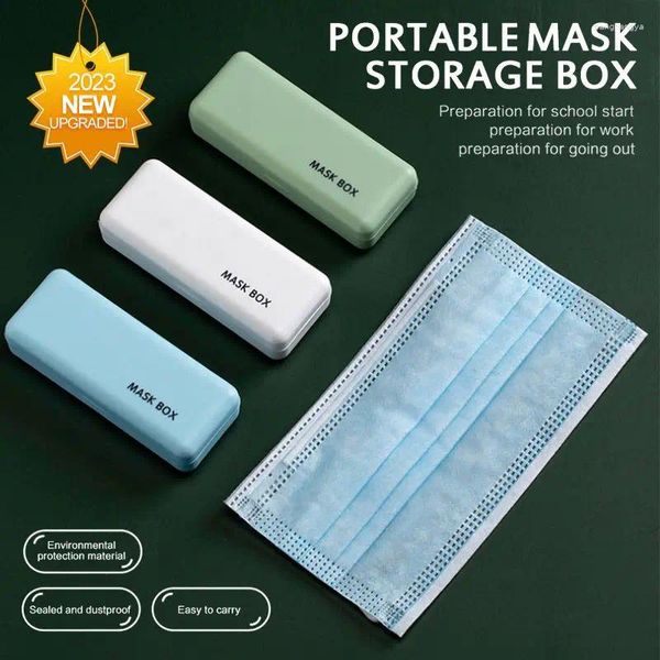 Bouteilles de rangement boucle mini-masque boîte d'étudiant poche de poche portable poussière multifonctionnelle anti-canty