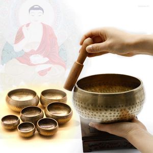 Bottiglie di stoccaggio Buddista Chanting Bowl Dharma Implement Nepal Handmade Buddha Sound Yoga Bronze Chime Meditation