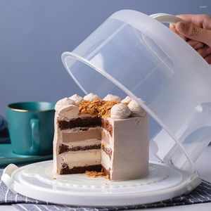 Bouteilles de rangement Cerceau de gâteau plastique de qualité alimentaire Plastique Pâle simple Boîtes de dessert contenant pour l'emballage