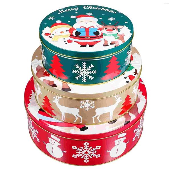 Bouteilles de rangement Cake Christmas Box Box Conteneur Ornement Ornement en étain