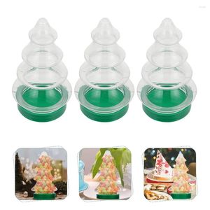 Opslagflessen snoepdoos 6pcs potdeksels kerstboomfles container feestje voorstander van dozen plastic