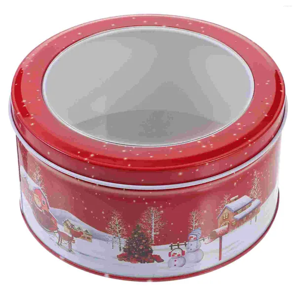Botellas de almacenamiento Jar de caramelo Caja de hojalata de Navidad Decoraciones de pastel de niños Recipientes de hojalata de hierro
