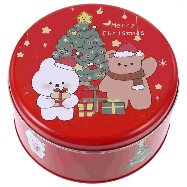 Bouteilles de rangement Candy Jar Christmas Tin Box Sweet Containers Conteners Cookie Cookie Tins Wit