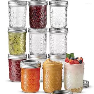 Opslagflessen Canning Mason Jars Glass met luchtdichte deksels containers brede mond voor kruiden Candy Cookie Jam Honey Jar