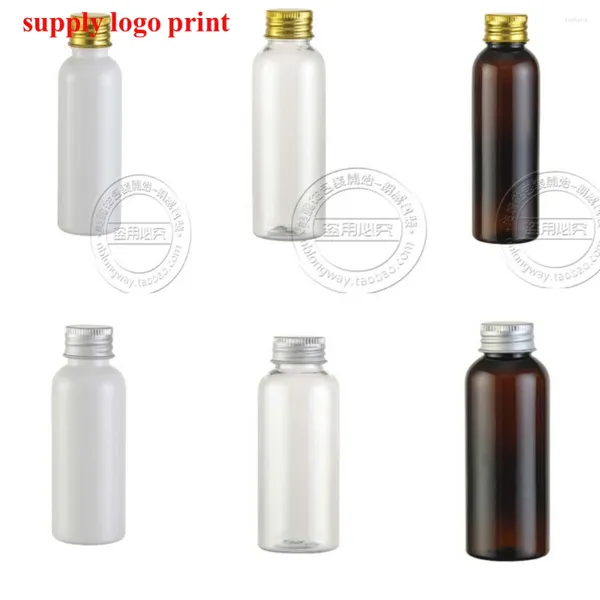 Capacidad de botellas de almacenamiento 60ml 40pcs/lote Tapa transparente Botella de aluminio Cosmética Cosmética Hay pequeños agujeros con enchufes