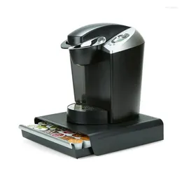 Capacità bottiglie di stoccaggio Stazione per cassetto per cialde di caffè a servizio singolo 13,19 X 12,91 2,83 pollici Contenitore per organizer da cucina nero Bottiglia per spremere G