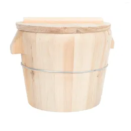 Bouteilles de stockage en bois de cèdre, baril de riz cuit à la vapeur, seau avec couvercle, plateau en bois, cuiseur à vapeur multifonction