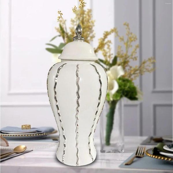 Bouteilles de stockage Vase à fleurs en céramique Temple Jar Affichage Esthétique Arrangement floral Porcelaine Gingembre pour bureau fête mariage salon maison