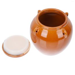 Bouteilles de stockage Pot de Kimchi en céramique Réservoir de cuisine Grains alimentaires Récipient scellé Petit porte-cornichons Façonné Honey Bottle Cover Can