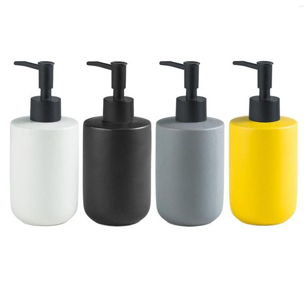 Bouteilles de stockage en céramique pompe distributeur de savon vide avec bouteille rechargeable pour salle de bain toilette maison cuisine El
