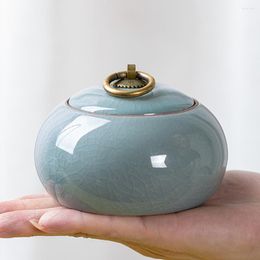 Bouteilles de stockage Pot à thé en céramique de style simple Couvercle d'étanchéité Réservoir de grains de café