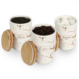 Bouteilles de stockage réservoir en céramique bouteille de café scellée avec couvercle en bois pot à épices conteneur théière Grain organisateur sucre 1 pièces