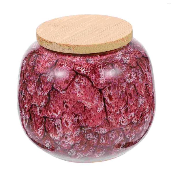 Bouteilles de rangement porte-thé en céramique jar scellé contenant de bonbons café scellant la boîte d'étain bois lâche