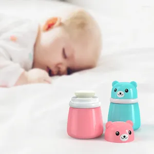 Opslagflessen Kinder schattige cartoonbeer baby puff doos talkpoeder stekelige warmte draagbare container reizen dagelijkse leven