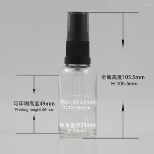 Bouteilles de rangement Fournisseurs Chine Vidage de pulvérisation en verre vide avec pompe 30 ml Emballage d'huile cosmétique en gros pour parfum