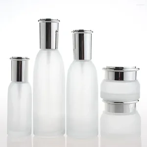 Opslagflessen China leveranciers luxe cosmetische verpakking 40 ml parfum spuitfles en lotion dispenser glas draagbare container