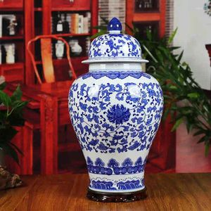 Bouteilles de rangement, reproduction chinoise, pot de gingembre en céramique, pots de temple en porcelaine antique, décoration de la maison transparente
