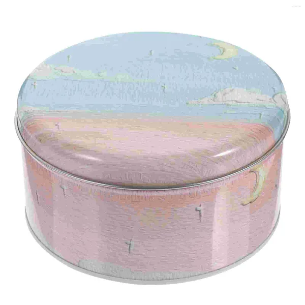 Bouteilles de rangement Torte Torte Cake Box Board Boîte de métal Tins Metal Tins Cover Cookies LIDS Gift Gire