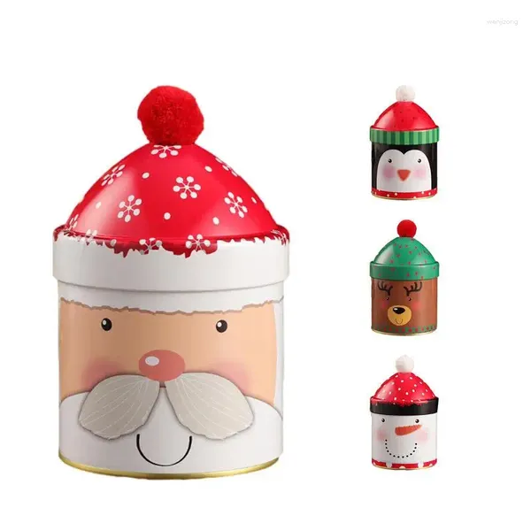 Bouteilles de rangement Jar Candue de Noël Portable Metal Art Snack Conteneur Cute Dustroproof avec couvercle pour salles à manger Tables de cuisine Home Supplies