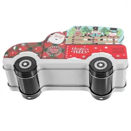 Bouteilles de rangement Christmas Tin Box Box Box Conteneur Car Treat de chocolat en forme de petit cadeau