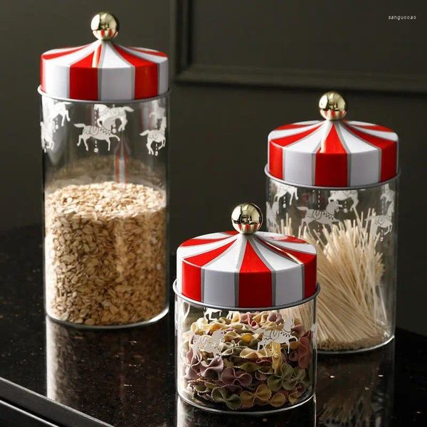 Bouteilles de rangement pot de Noël scellé bonbon en verre sucre en verre de café transparent grain de grain de grain de grain aliments d'épices