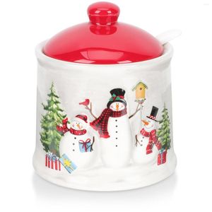 Opslagflessen kerstkruiden pot keramische suiker zoutkruid doos kruiderijcontainer peper shaker dispenser keukengereedschap