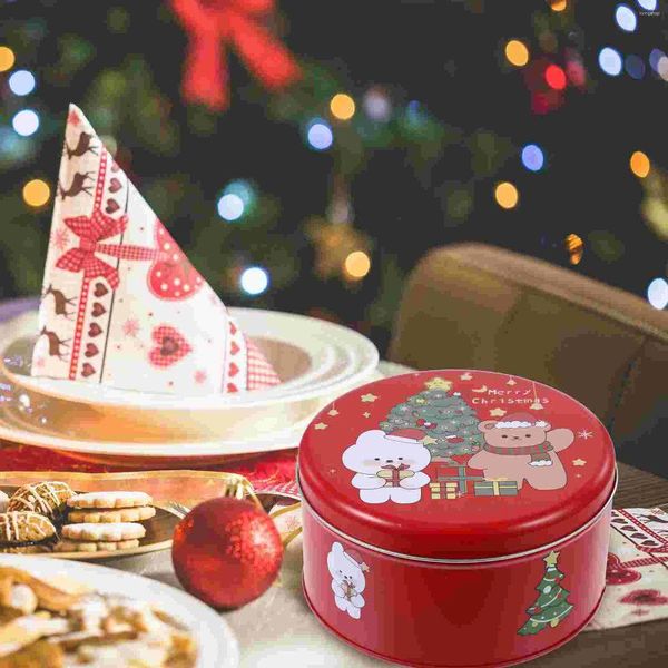 Bouteilles de rangement Boîte de Noël Boîte de bonbons JAR CONTAPEURS COOKIES COOKIES COODES AVEC LES CHEUR DU SUCH