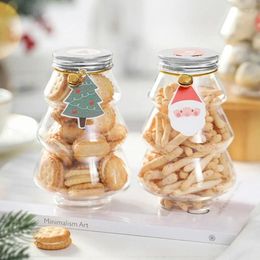 Opslagflessen Kerstboom Candy Jar Set van 6 transparant afdichting Vochtbewijs voor chocoladekoekjes gedroogde moer verpakking druppel