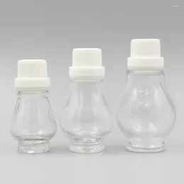Botellas de almacenamiento Vial de vidrio transparente de 10 ml con tornillo de tornillo Cubierta de plástico grande/blanco