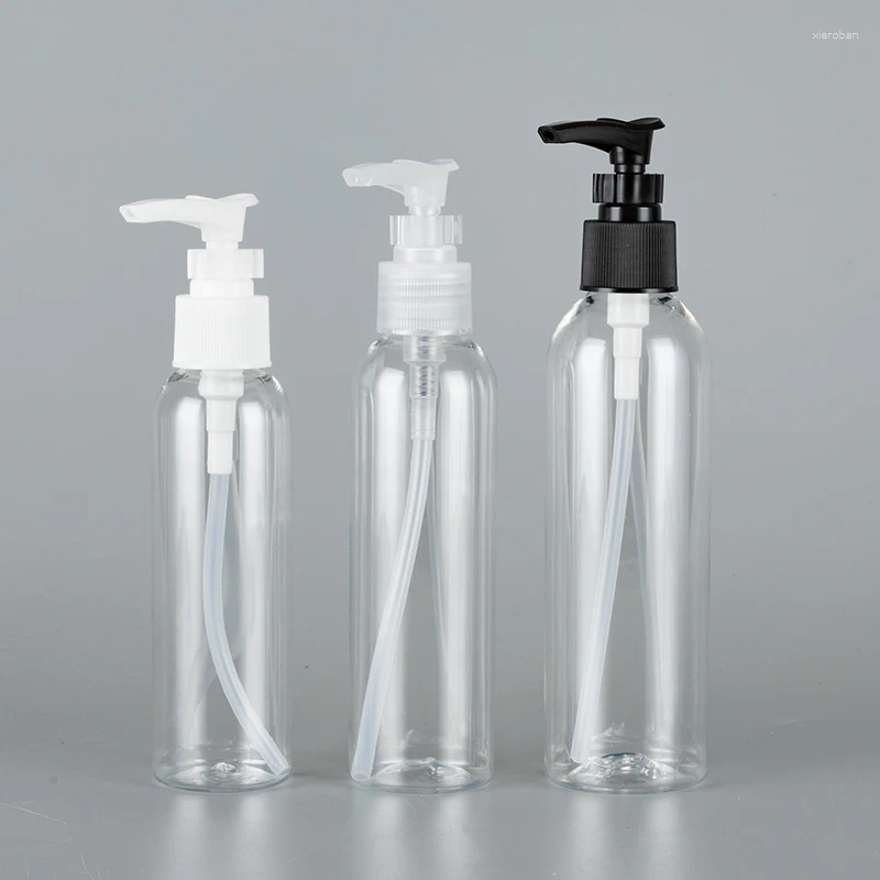 Storage Bottles Clear 120ML 150ML 200ML X 30 Liquid Soap Dispenser Plastic Bottle With Bayonet Pump Cosmetic PET Container