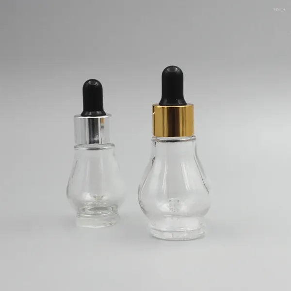 Bouteilles de rangement transparent 20 ml Parfum Contruneur en verre de soins de la peau avec col argent en or / argent / mat