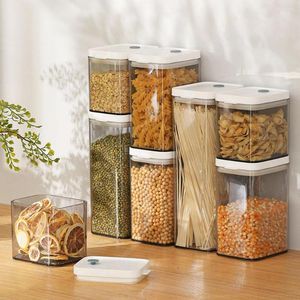 Bouteilles de stockage Récipient alimentaire hermétique transparent Boîtes d'organisation de cuisine à domicile avec couvercles pour sucre de farine sèche de céréales
