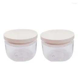 Opslagflessen Clear Cream Jar Wide Month Bottle Degel Ronde onderkant Haarmasker Pot Wit groene schroefdeksel Plastic containers voor cosmetica